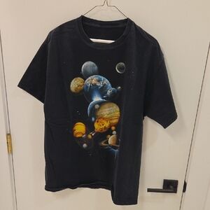 Disneyland Space Mountain Mickey Mouse Planet T Shirt, Men's Large